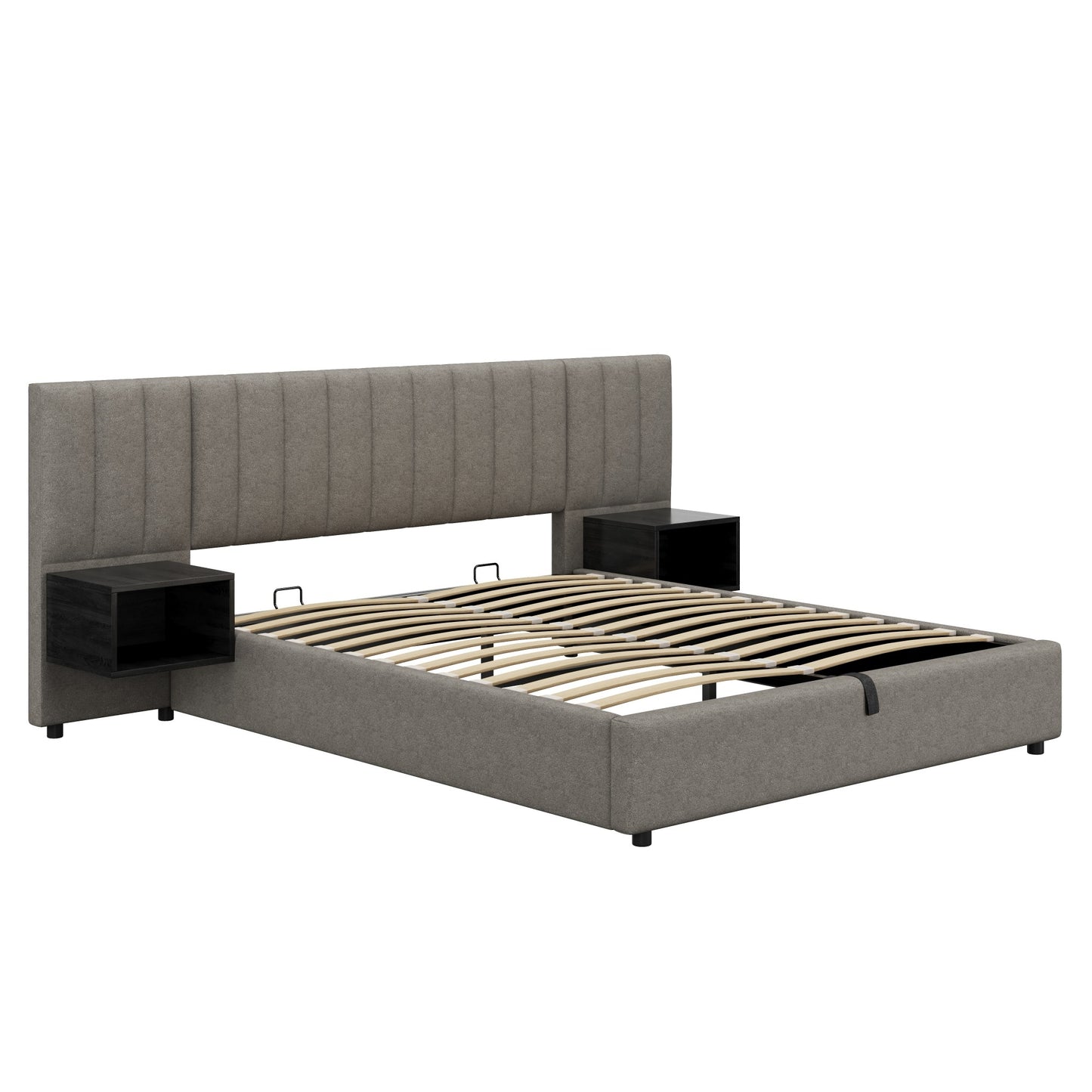 Lit Coffre 160x200 cm HOMEMiYN - Lit Élégant avec Rangement Pratique et Confort Optimal
