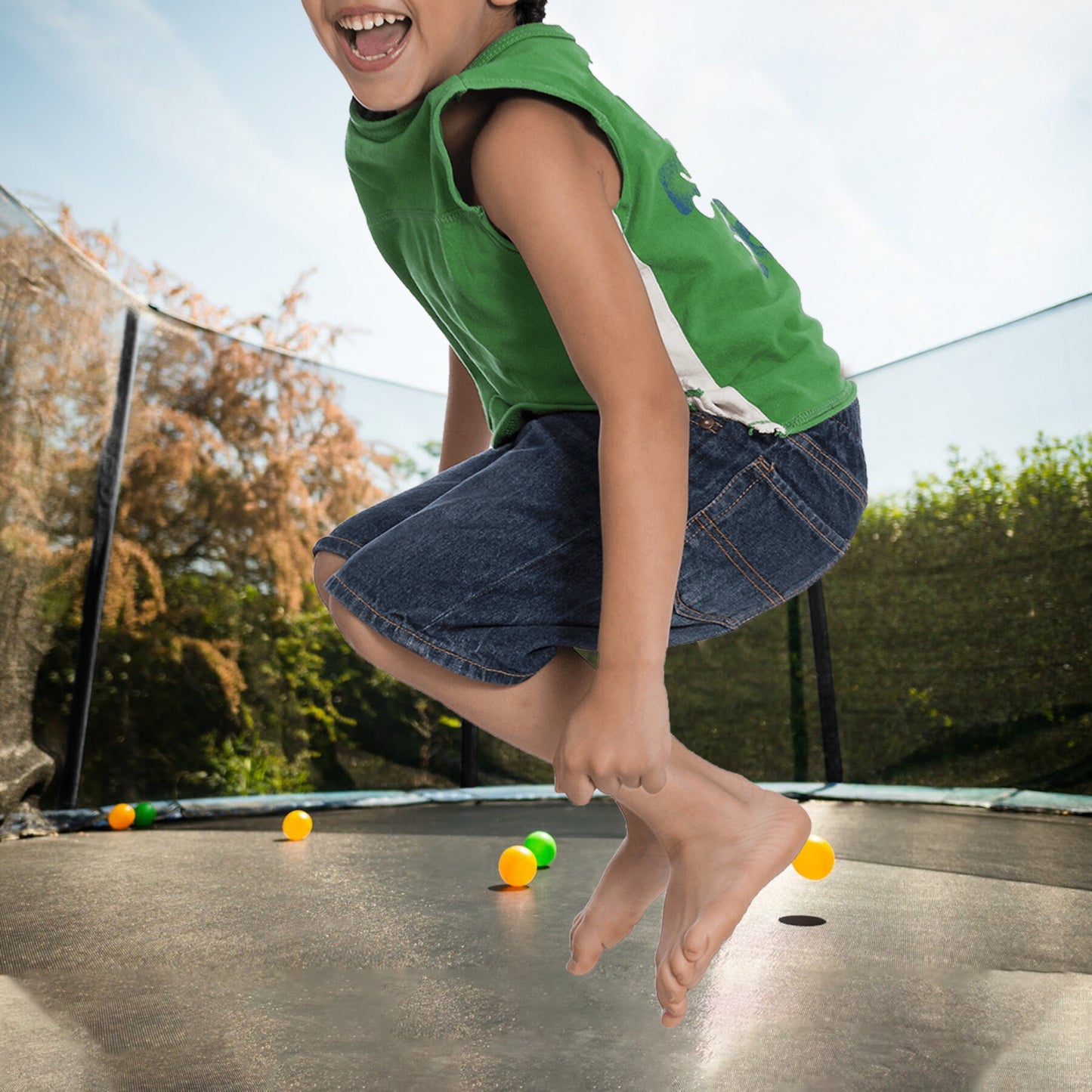 Gartentrampolin für Kinder und Erwachsene Outdoor-Spielzeug 183 cm Schwarz und Blau mit Sicherheitsnetz Schutzhülle