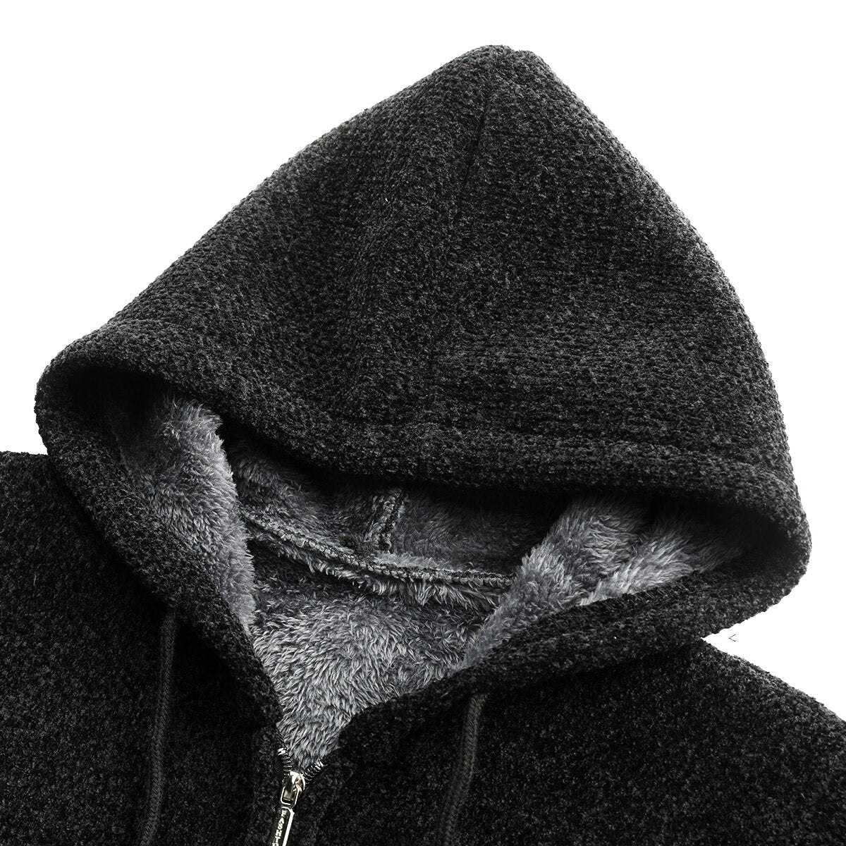 YOUTHUP Mens Hooded Plush Long Cardigan