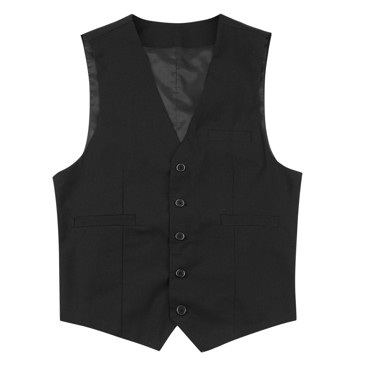 YFFUSHI Mens Business Slim Formal Vest Solid Color Breasted Suit Waistcoat