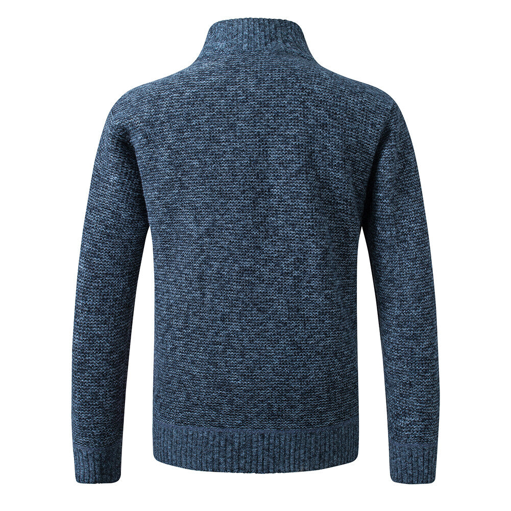 YFFUSHI Mens Stand Collar Pullover Sweater Slim Fit Knit Jacket