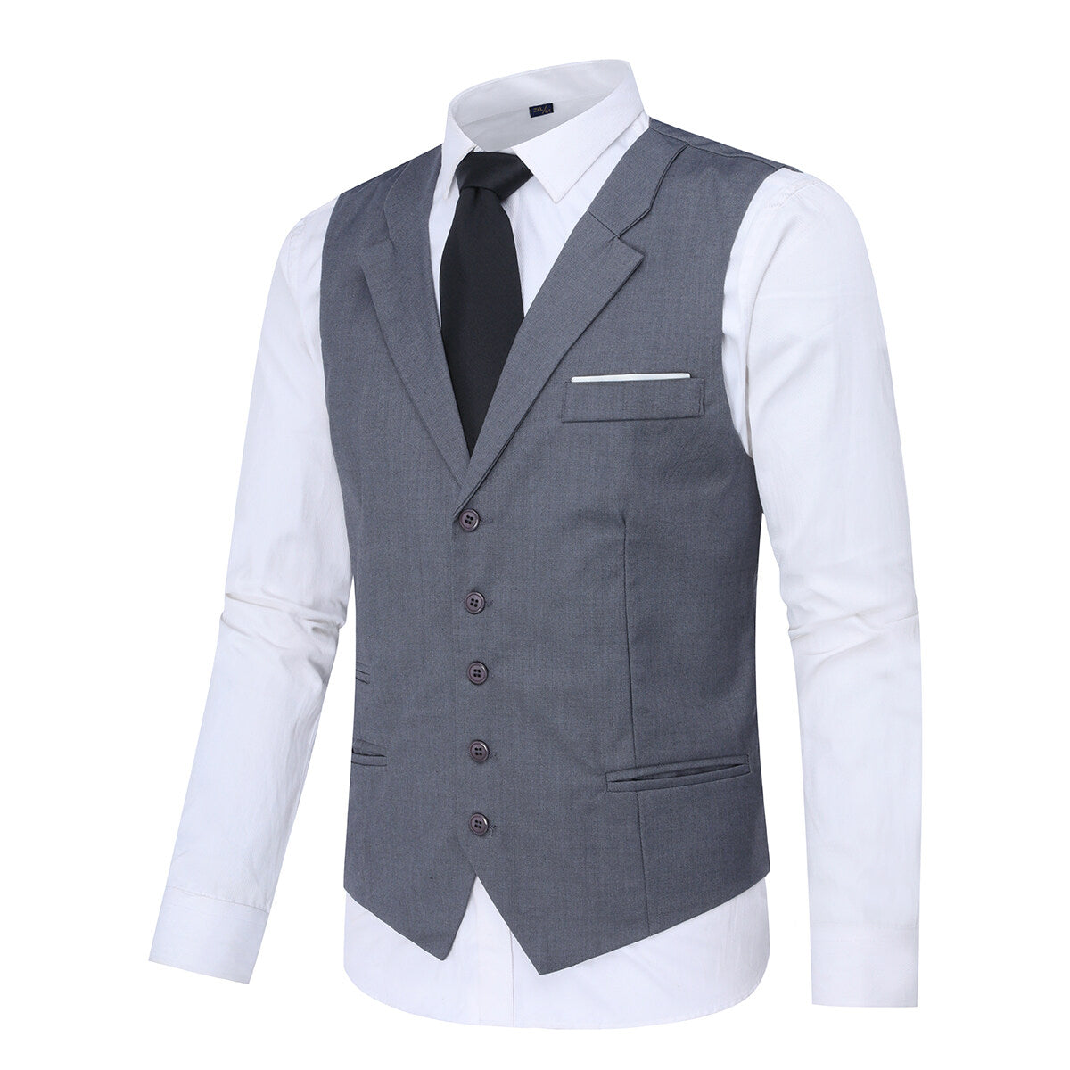 YOUTHUP Mens Business Slim Fit Notched Lapel Suit Vest