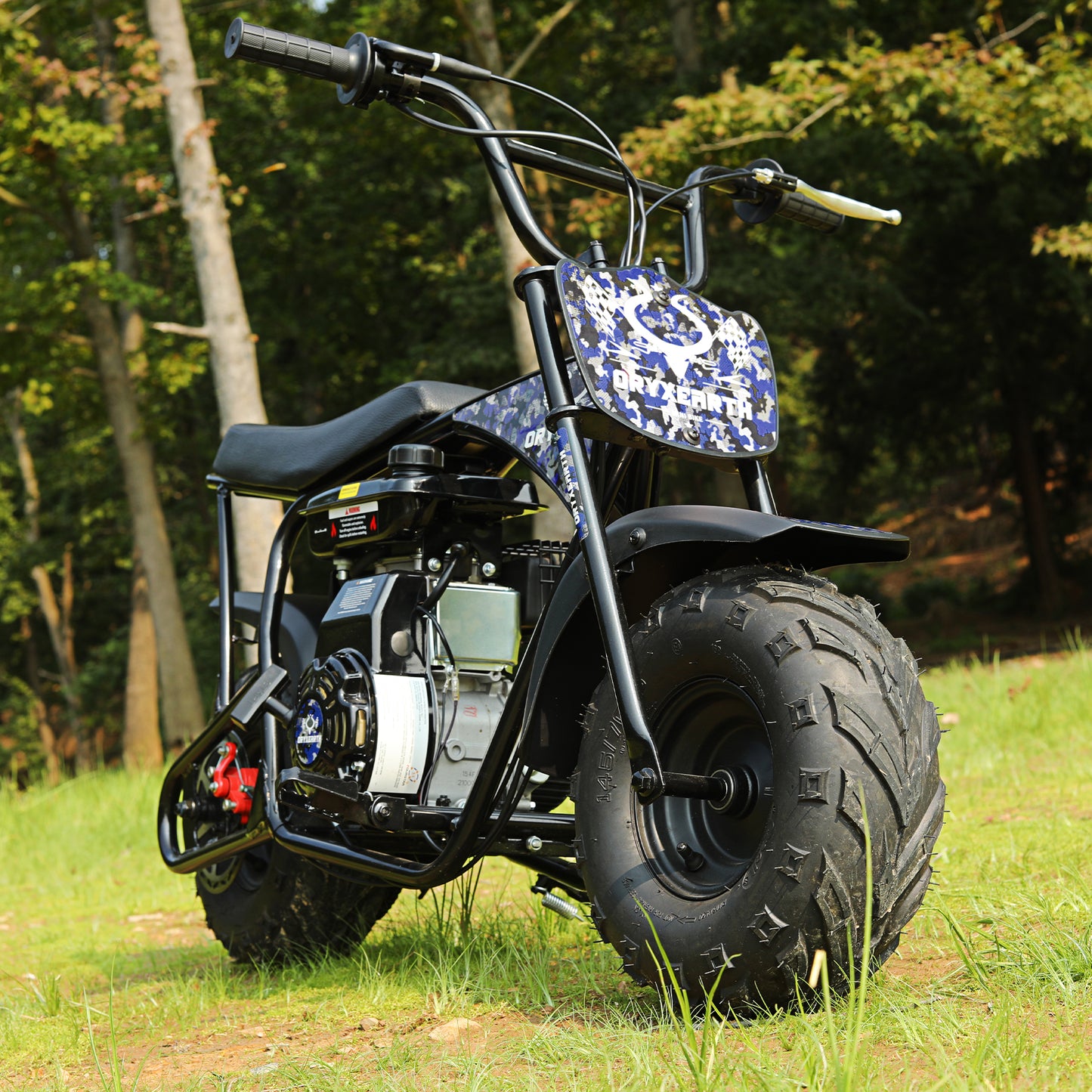 105CC 4-takt mini dirt bike voor 13+, automatische transmissie, trekstarter, 4 stickers, off-road pitbike (blauw)