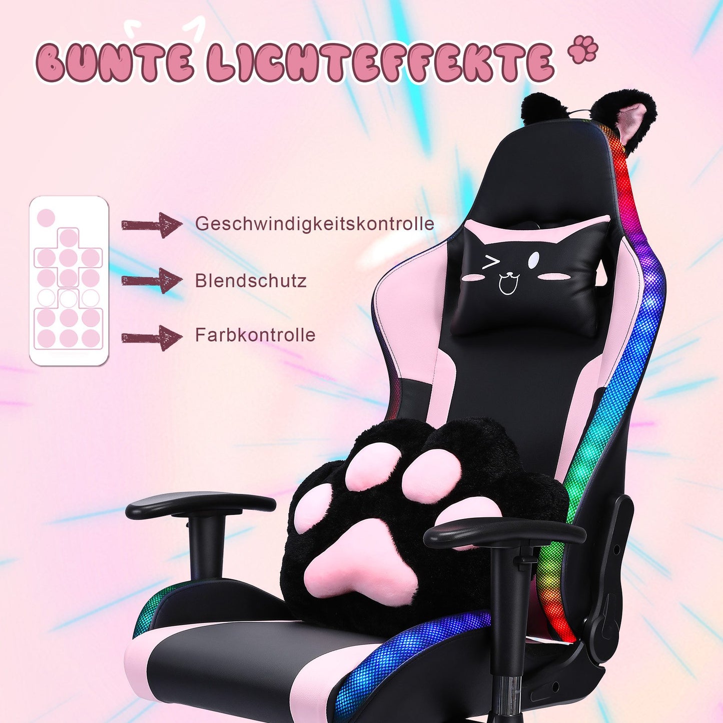 Gaming Stuhl LED Lautsprechern Gilmtter