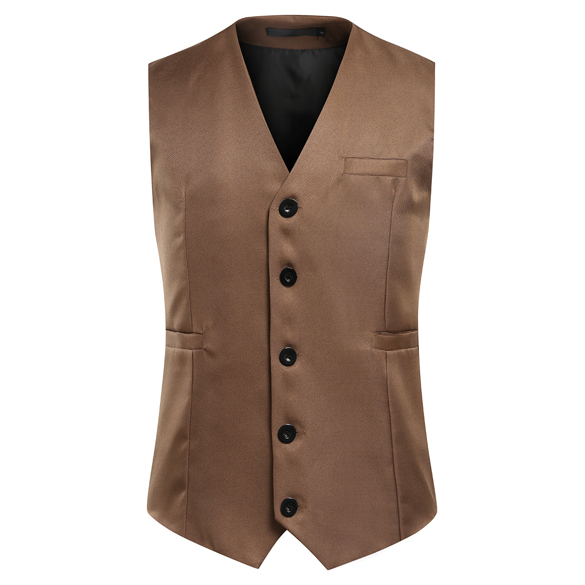 Cloudstyle Mens Suit Vest Slim Fit Dress Business Casual Waistcoat 5 Button V-Neck Vest