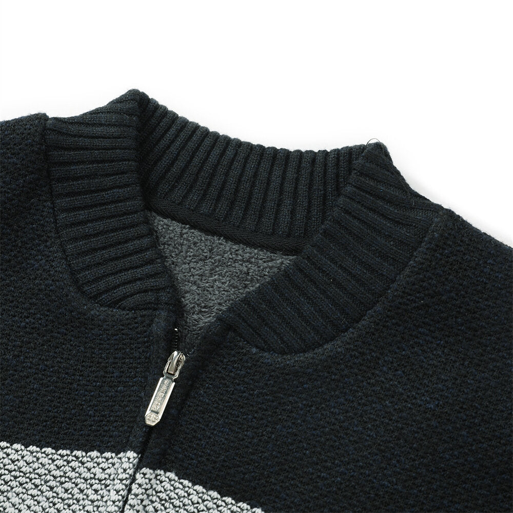 YOUTHUP Mens Casual Slim Full Zip Knitted Cardigan Sweaters