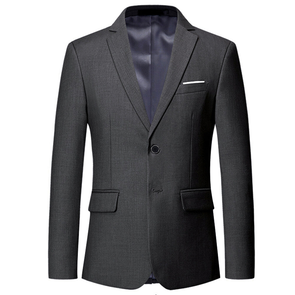 YFFUSHI Mens Blazer Slim Fit 2 Button Formal Casual Suit Jacket Wedding Tuxedo