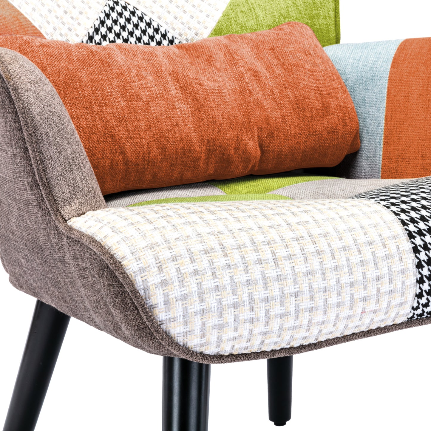 Sillón de relajación con taburetes, sillón de mosaico, sillón de orejas, sillón de habitaciones, colorido