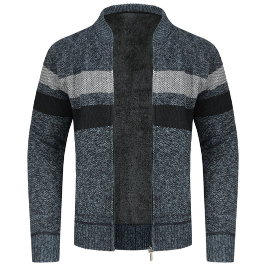 YFFUSHI Mens Casual Slim Full Zip Knitted Cardigan Sweaters