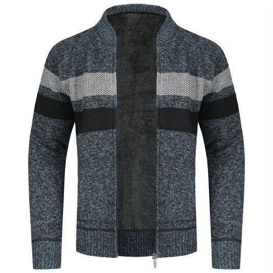YOUTHUP Mens Casual Slim Full Zip Knitted Cardigan Sweaters