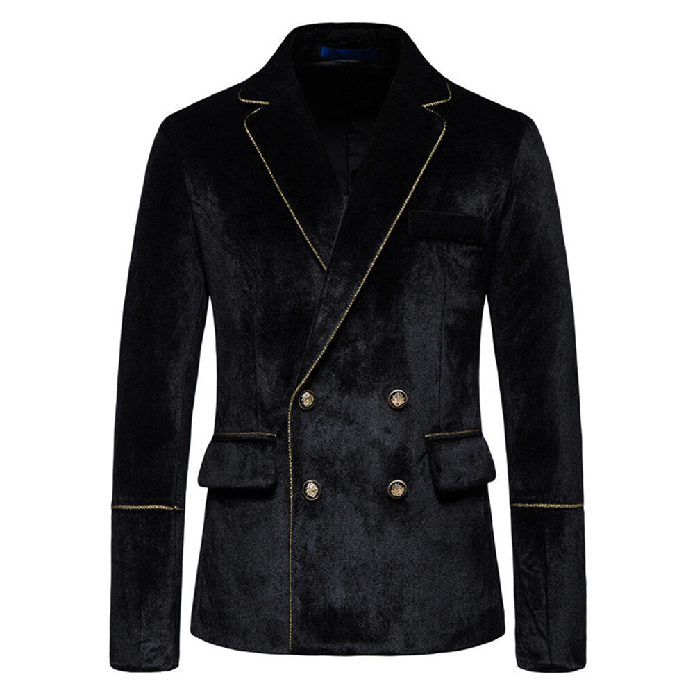 YFFUSHI Mens 2 Piece Dinner Prom Velvet Show Dress Suit Set