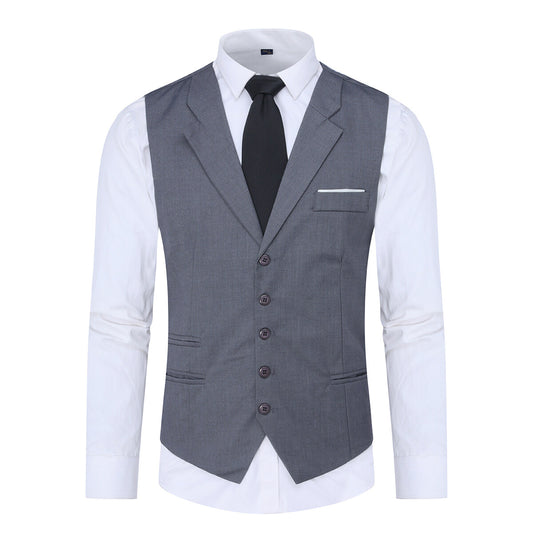YOUTHUP Mens Business Slim Fit Notched Lapel Suit Vest