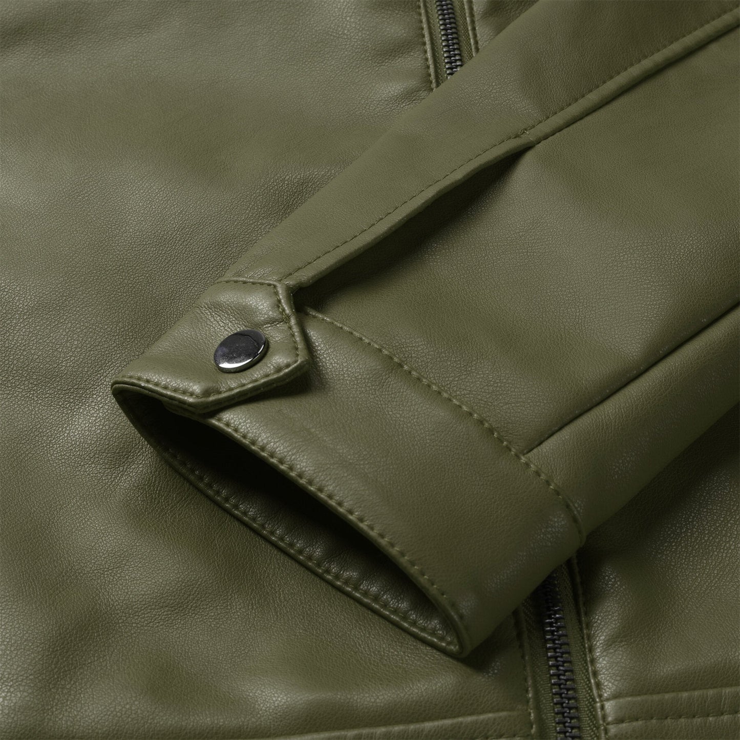 YFFUSHI Mens Simple Daily Workwear Motorcycle Leather Jacket