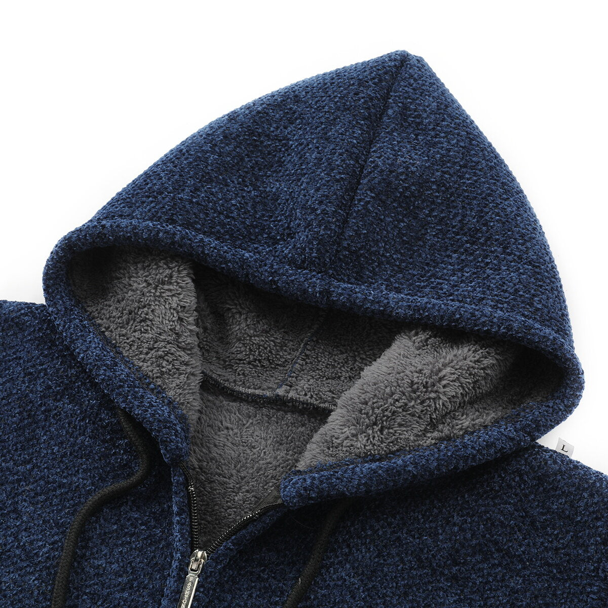 YFFUSHI Mens Hooded Plush Long Cardigan
