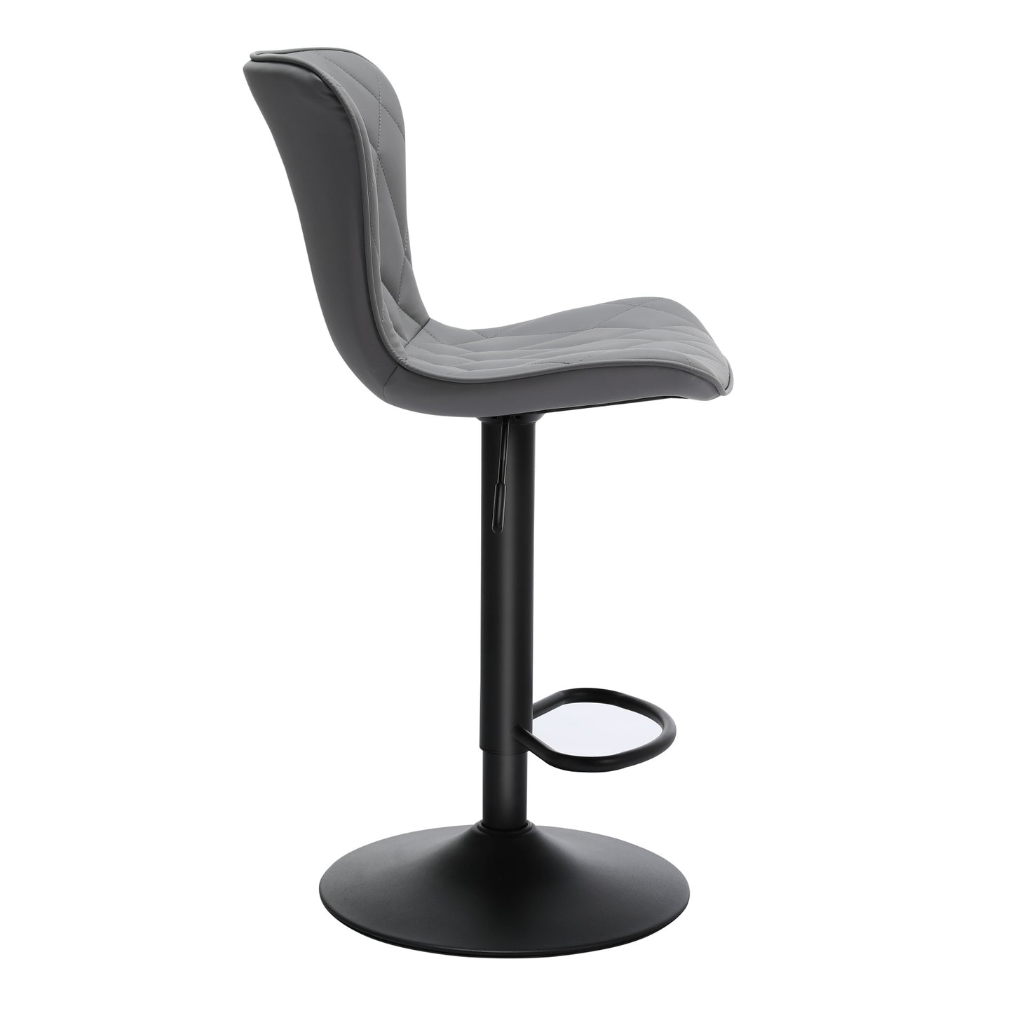 Banco de Bar Ajustável em Pele de Gato com Diamond Quilted*2 HOMEMIYN (53x46x113 cm - grau)