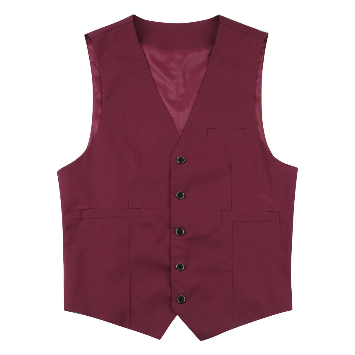 YFFUSHI Mens Business Slim Formal Vest Solid Color Breasted Suit Waistcoat