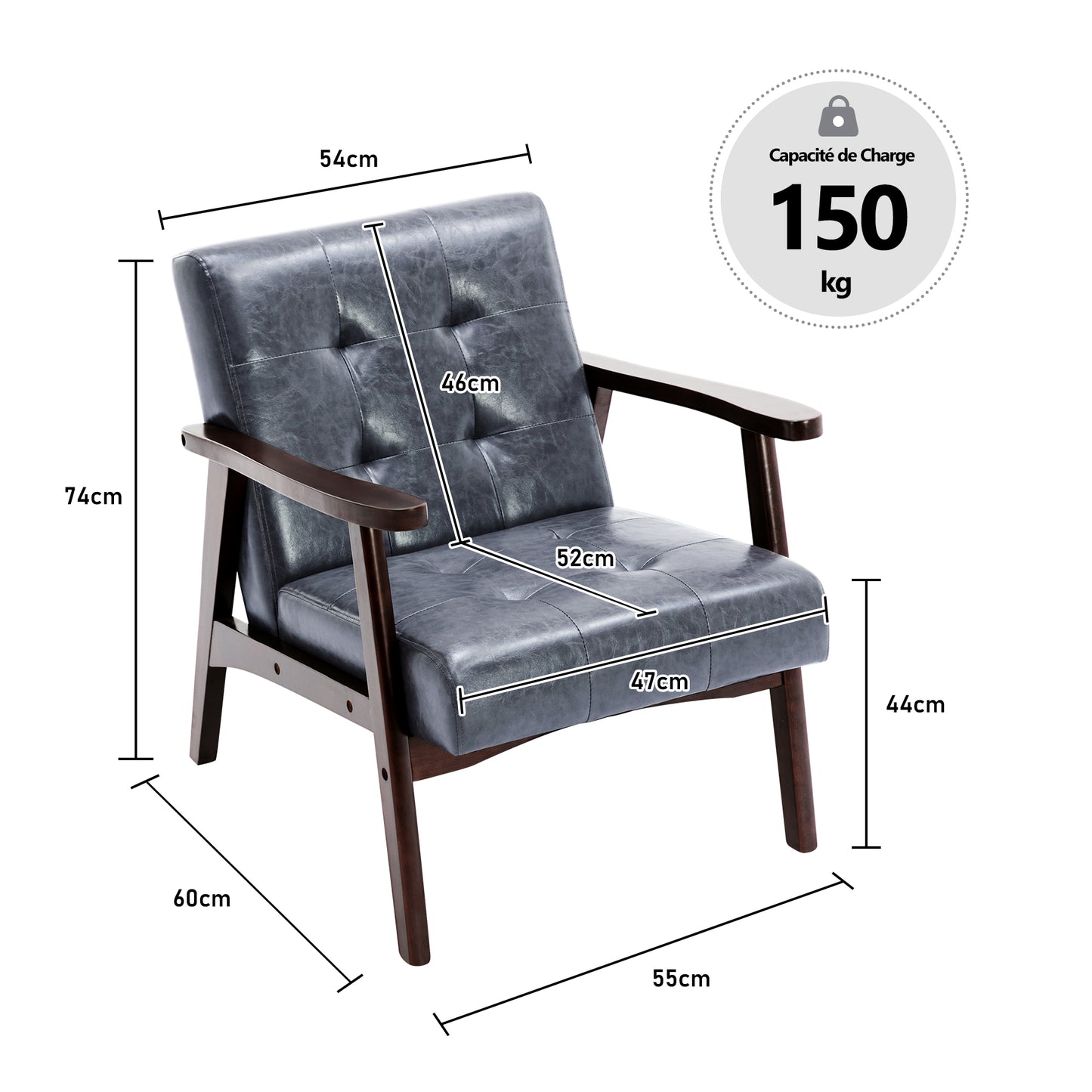 Cadeirão HomeMiYN Estilo Clássico Encaracolado Gris