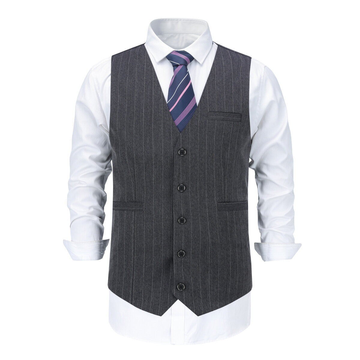 YOUTHUP Mens Formal Business Slim Fit Suit Vest