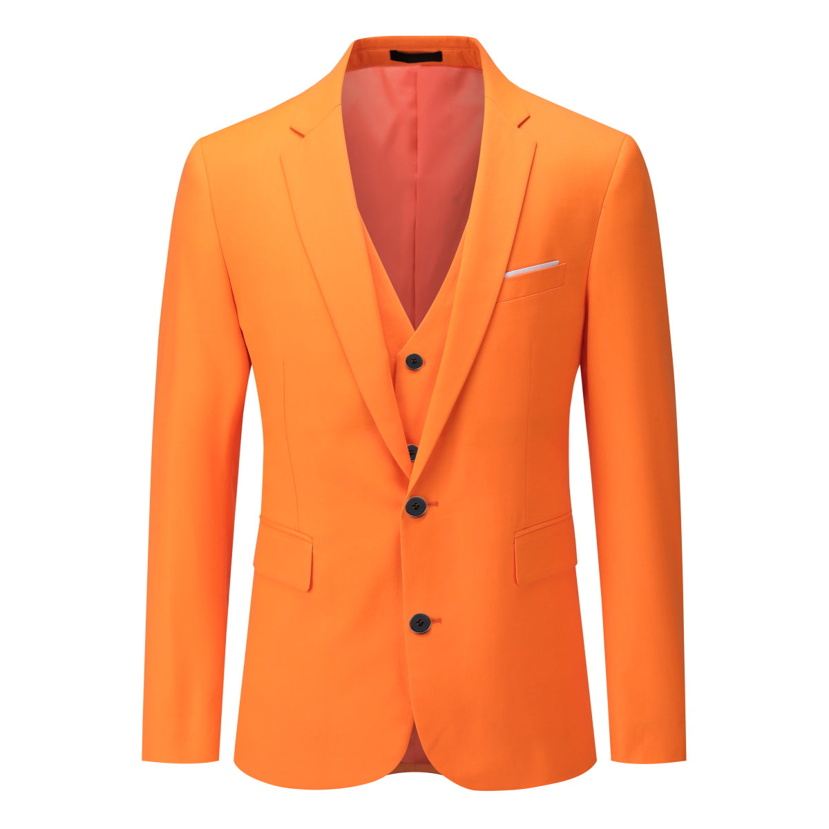 Cloudstyle Men's 3-Piece 2 Buttons Slim Fit Solid Color Jacket Smart Wedding Formal Suit