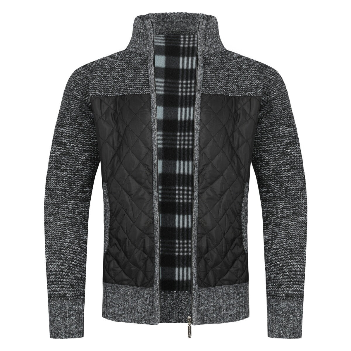 YFFUSHI Mens Stand Collar Pullover Sweater Slim Fit Knit Jacket