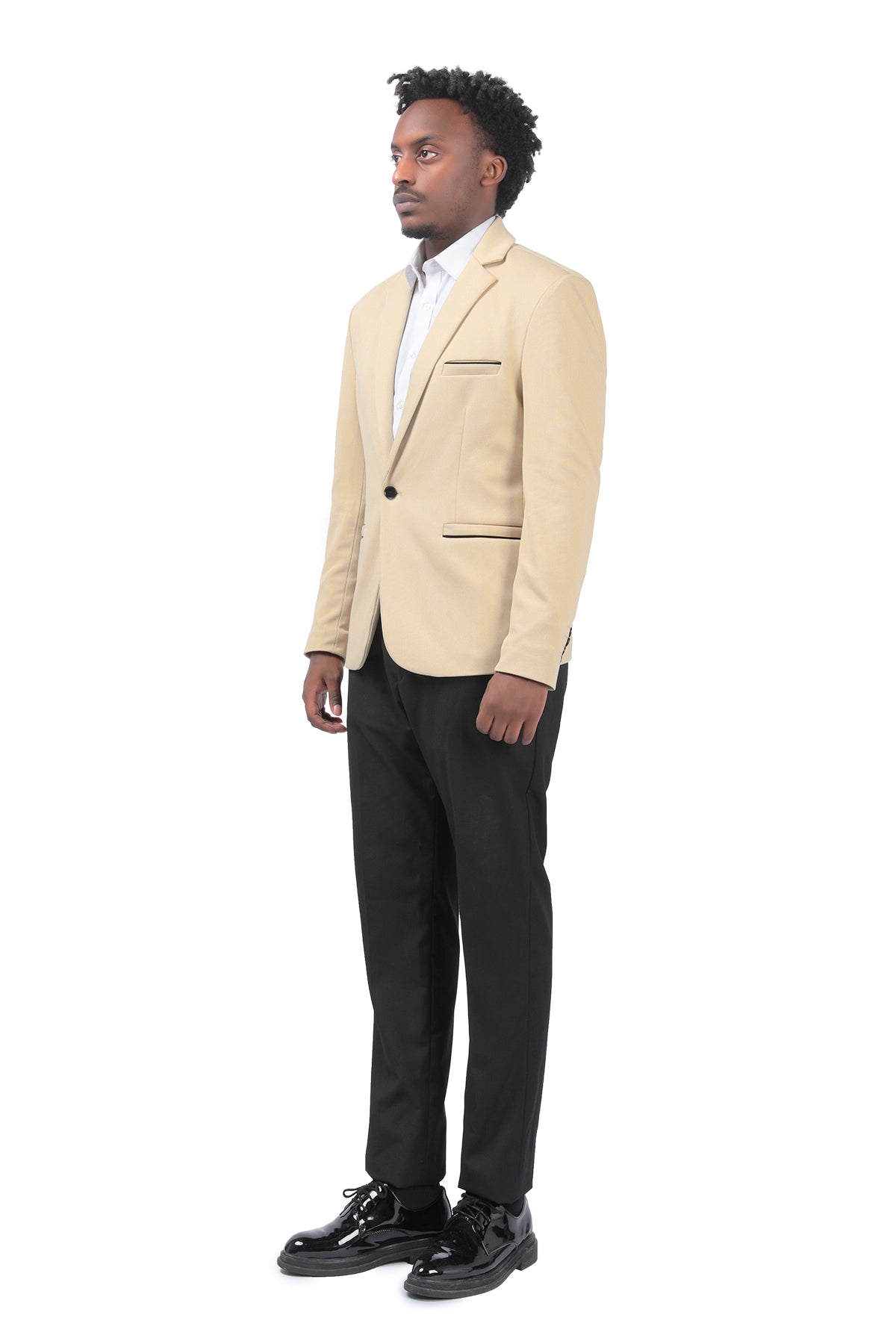 Cloudstyle Men's Suit Jacket One Button Slim Fit  Business Daily Black Blazer