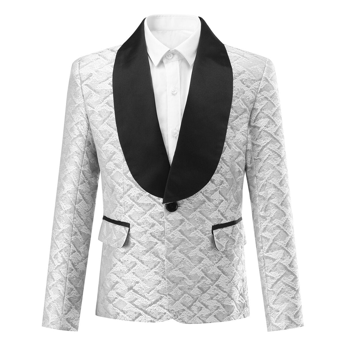 YFFUSHI Boys Evening Gown Diamond Pattern Suit Blazer and Pants