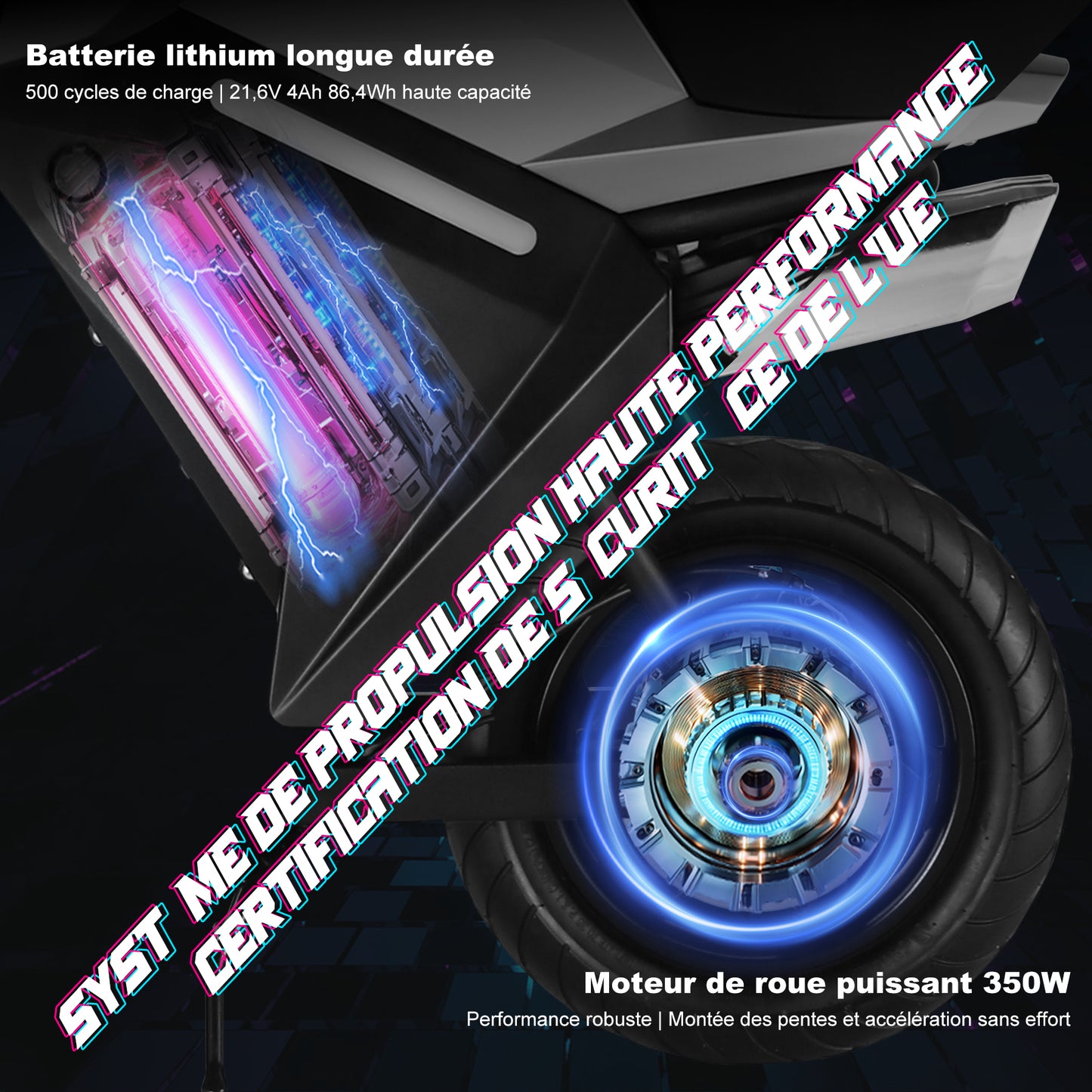 Moto électrique pour enfants, 16 km/h, 250 W, 12,5", 3 vitesses, LED