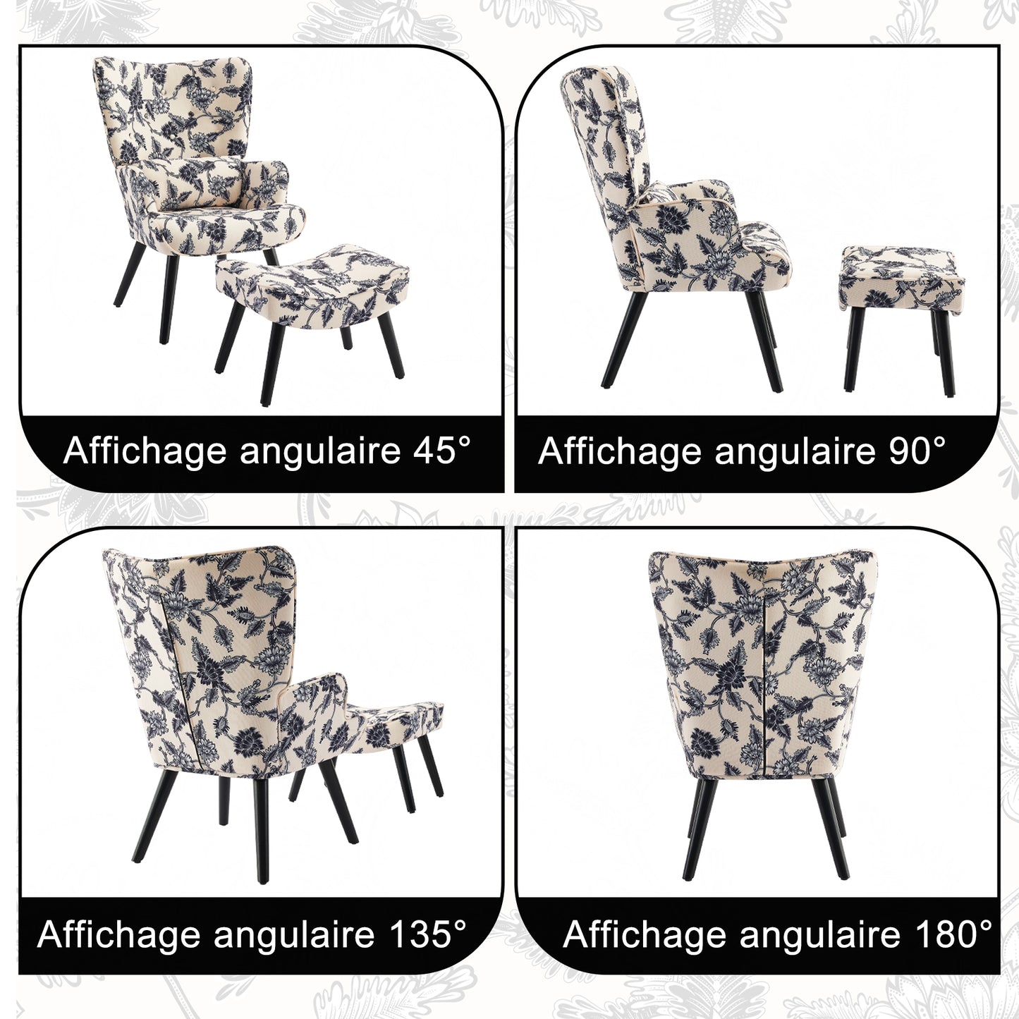 Chaise Rétro HOMEMiYN avec Repose-Pieds : Style Éclatant et Confort Inégalé