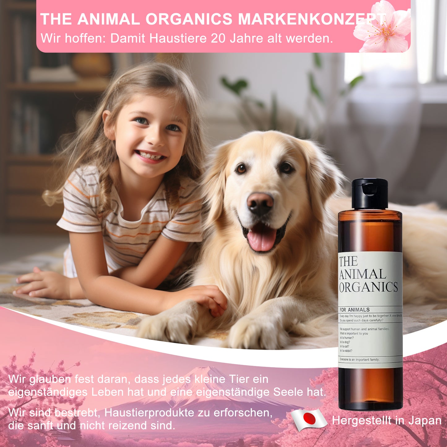 Champú para animales THE ANIMAL ORGANICS Champú para perros Natural Hecho en Japón 250 ml