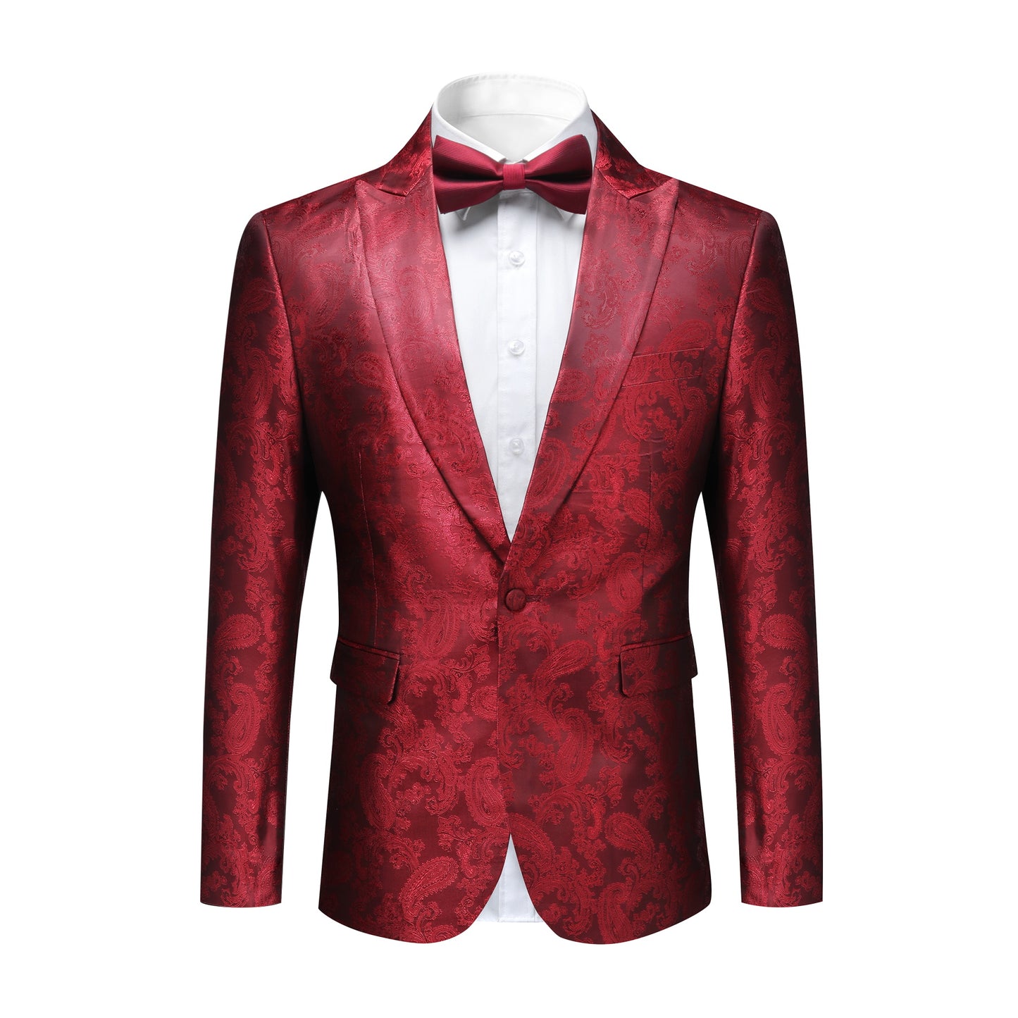 Cloudstyle Mens 2 Piece Paisley Dress Suit One Button Party Wedding Blazer Pants Sets