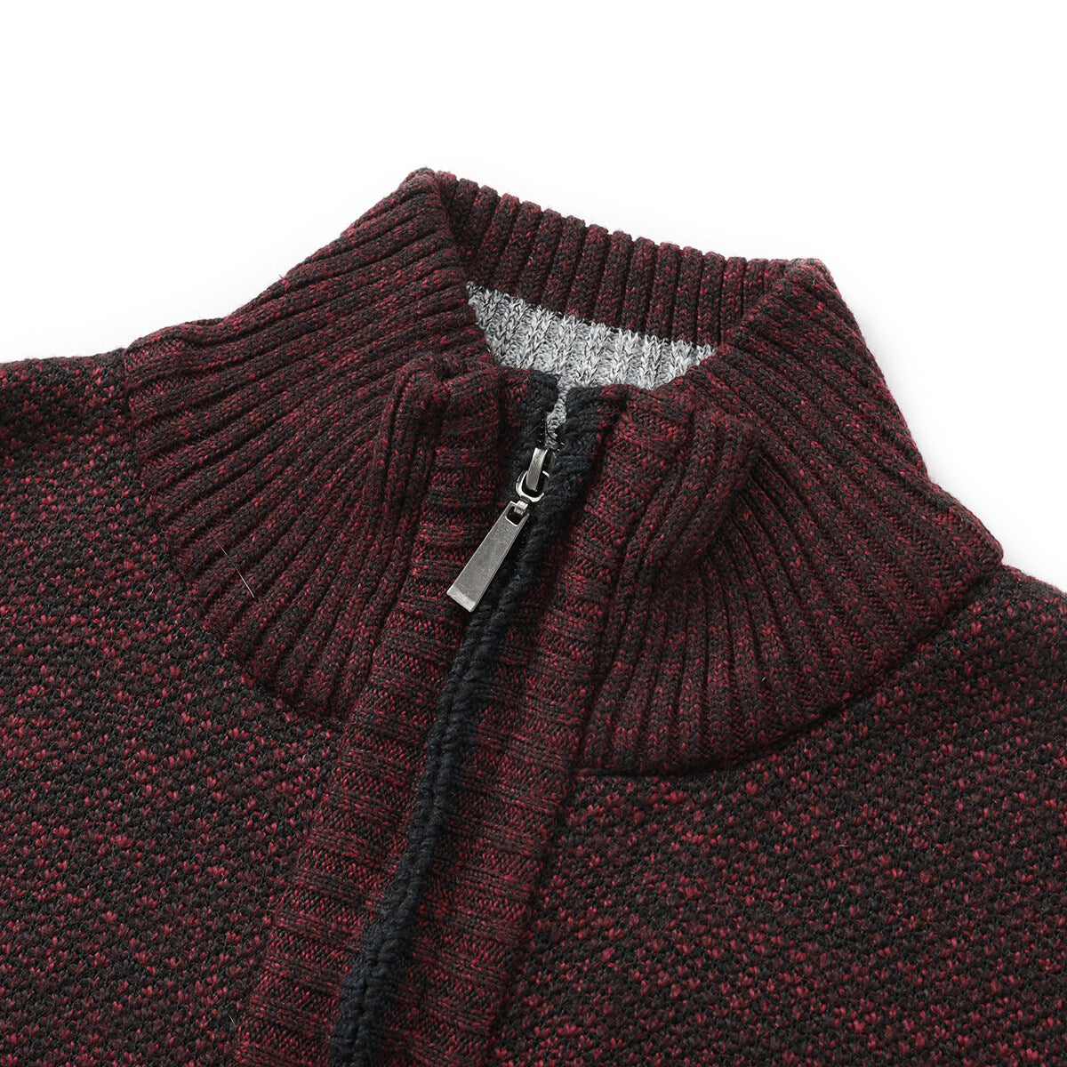 YFFUSHI Mens Knitted Gilet Fleece Lining Quilted Cardigan