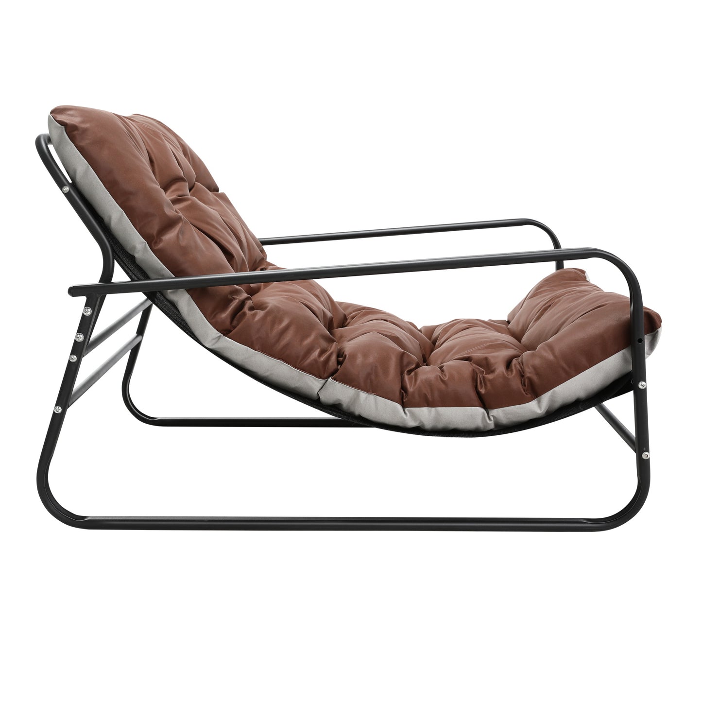 Cadeira de jardim HOMEMIYN (116,5 x 92 x 72cm - aço - braun)