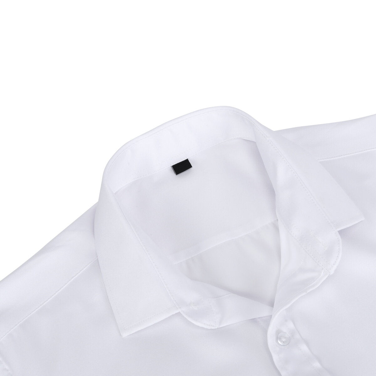 YFFUSHI Mens Business Casual Shirt Solid Color Polyester Long Sleeve Formal Dress