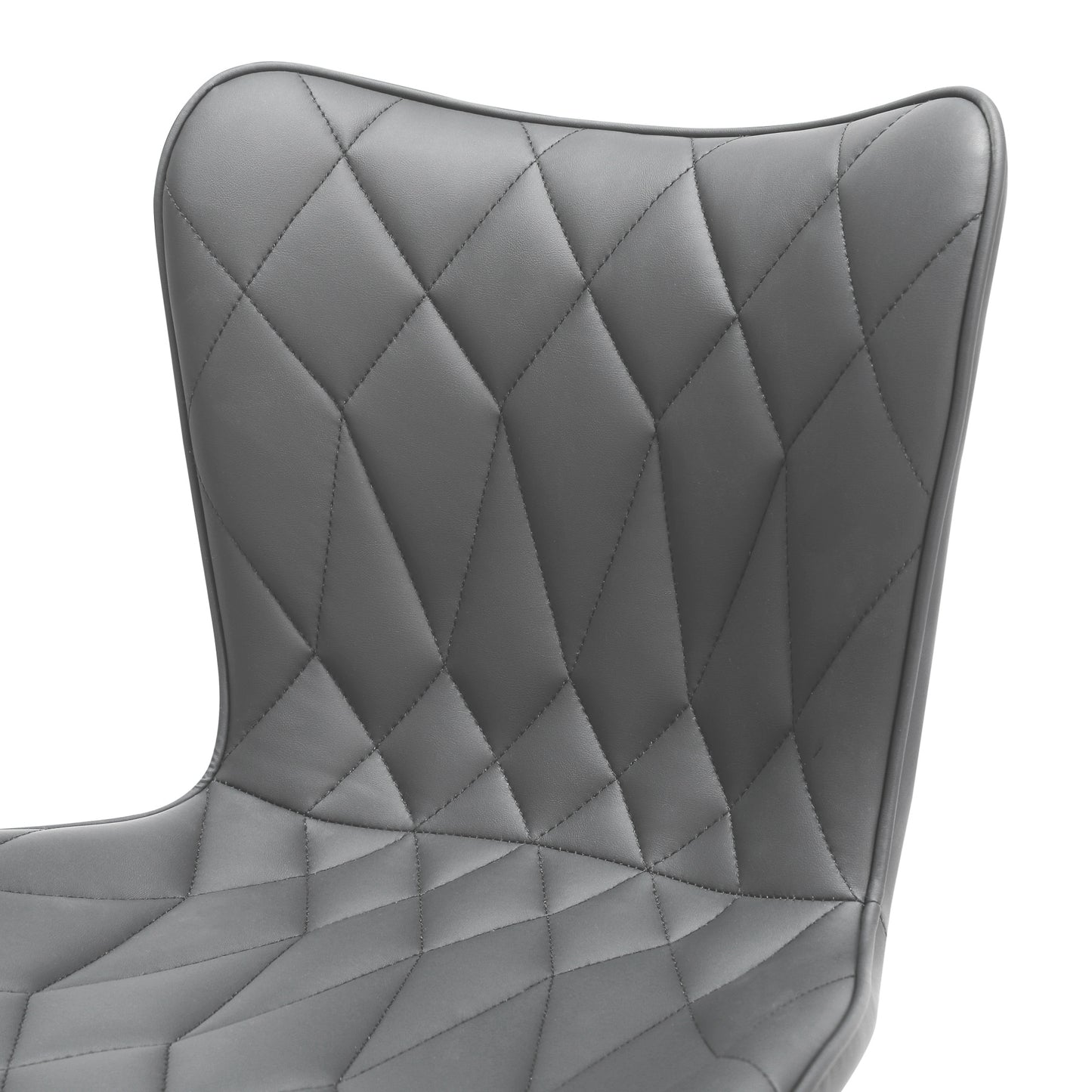 Banco de Bar em Pele de Gato - Diamond Quilted*2 HOMEMIYN (54x53x96 cm - Cinzento)