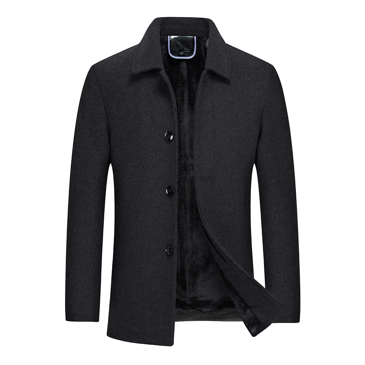 YFFUSHI Mens Wool Coat Winter Casual Short Trench Coats Regular Fit Windbreaker Peacoat