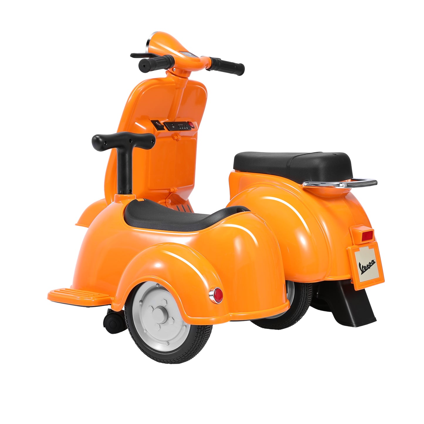 Vespa scooter moto électrique double pour enfants - ORYXEARTH - Orange - 6V - 4 roues