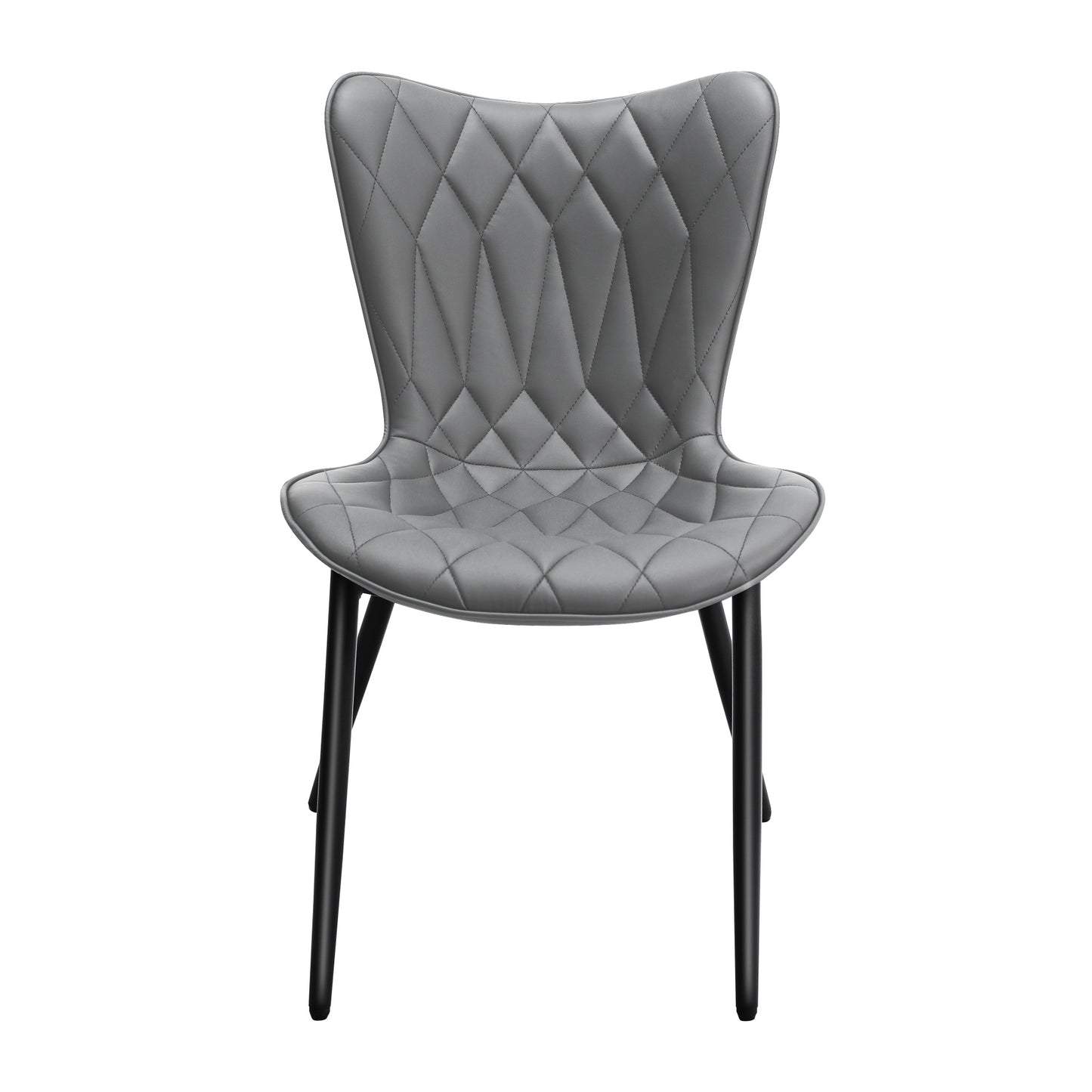 Cadeira em Pele de Gato com Diamond Quilted*2(54x53x96 cm - cinzento)