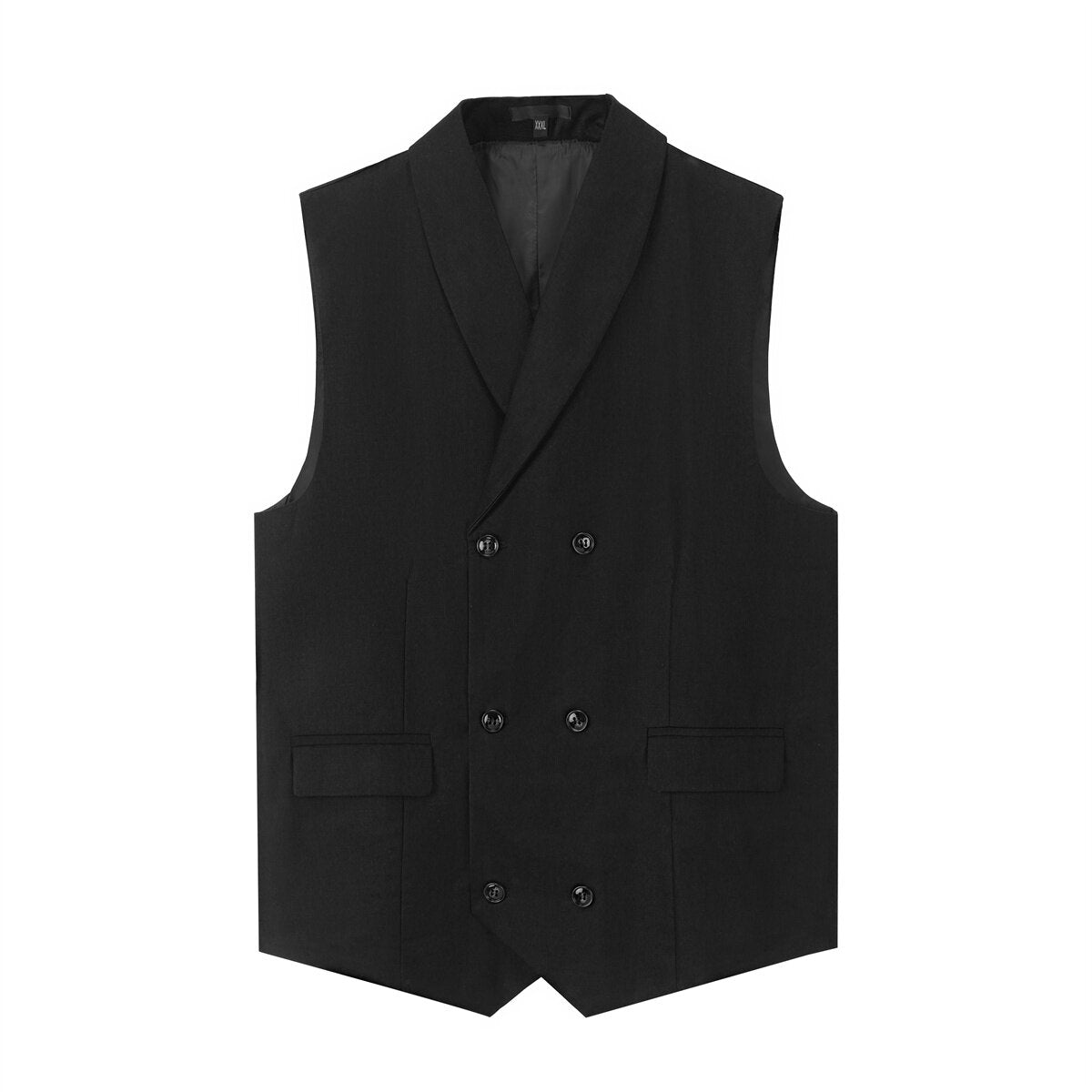 YFFUSHI Mens Double Breasted Suit Vest Casual Lapel Stylish