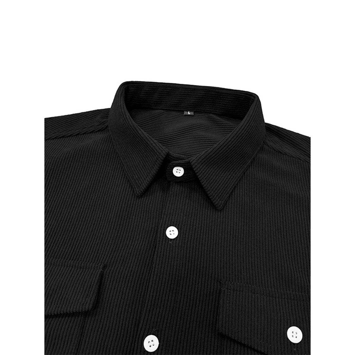 YFFUSHI Mens Corduroy Long Sleeve Shirt Casual Daily with Breast Pocket