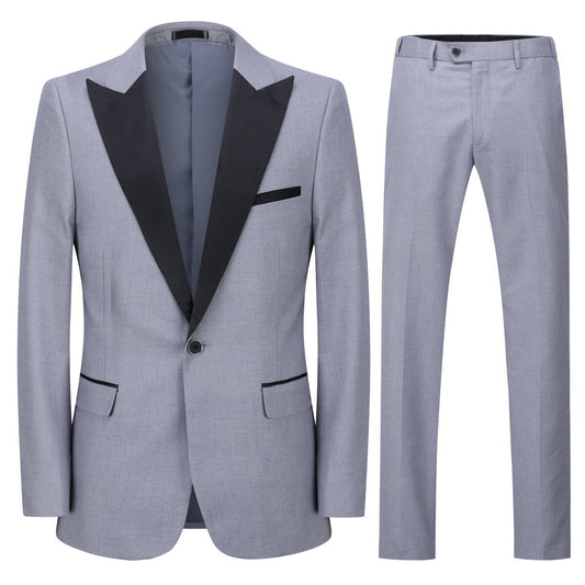 YFFUSHI Mens 2 Piece Slim Fit Elegant Wedding Peak Lapel Suit Set