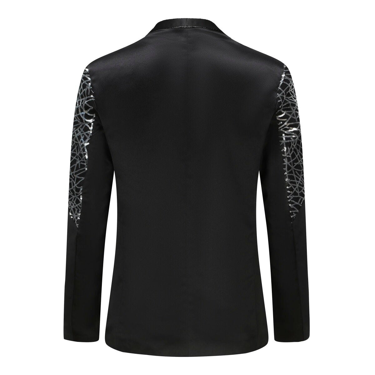 YFFUSHI Mens Party Sequin Blazer Stand Collar Casual Sparkle Suit Jacket