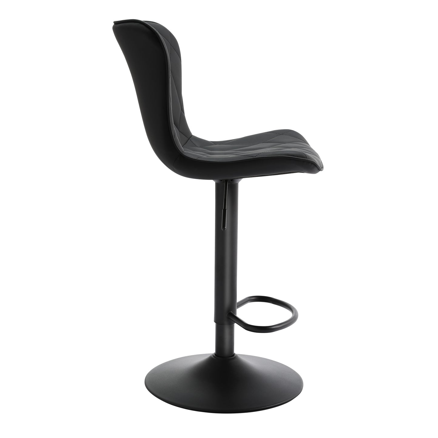Banco de Bar Ajustável em Pele de Gato com Diamond Quilted*2  HOMEMIYN (53x46x113 cm  - preto)