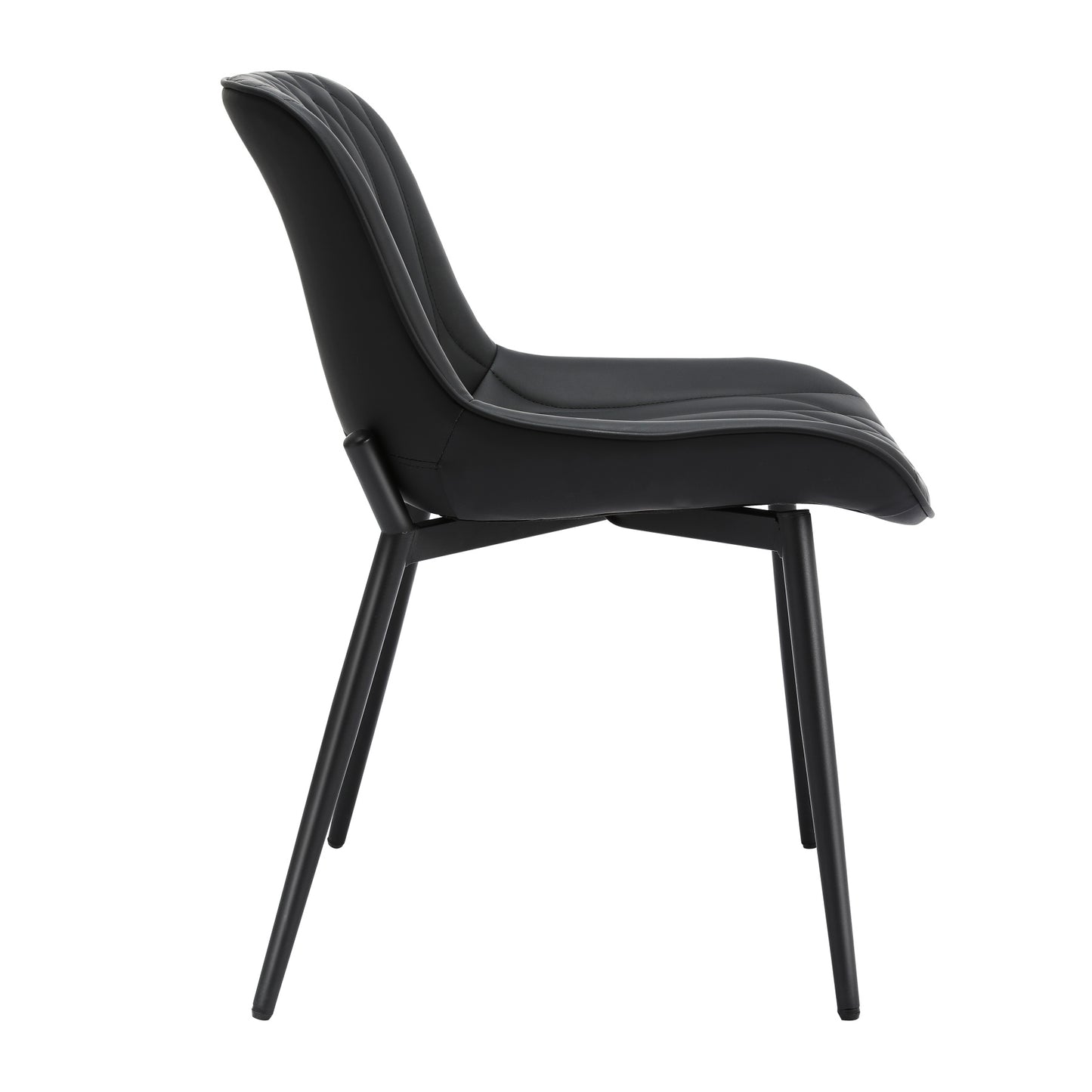 Cadeira de Jantar em Pele de Gato com Friso Vertical*2 HOMEMIYN (54x53x96 cm - preto)
