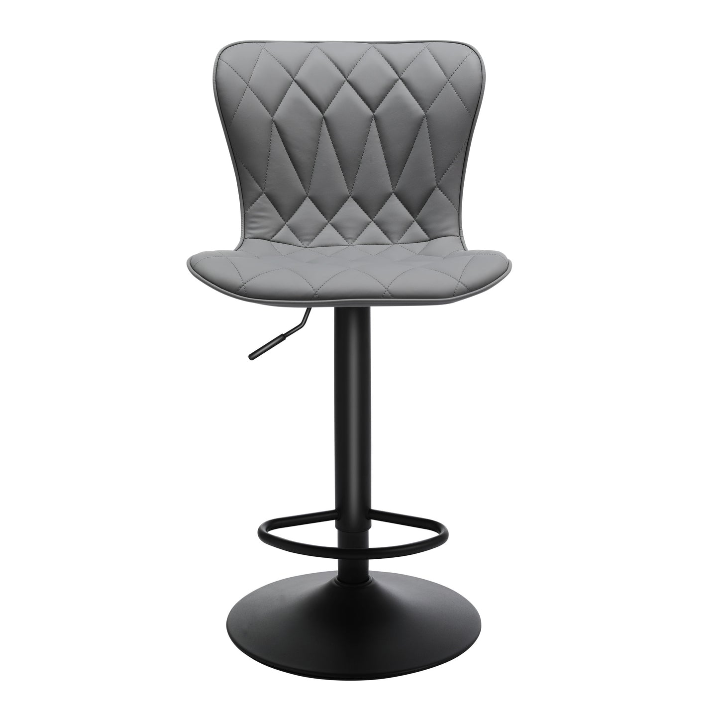 Banco de Bar Ajustável em Pele de Gato com Diamond Quilted*2 HOMEMIYN (53x46x113 cm - grau)