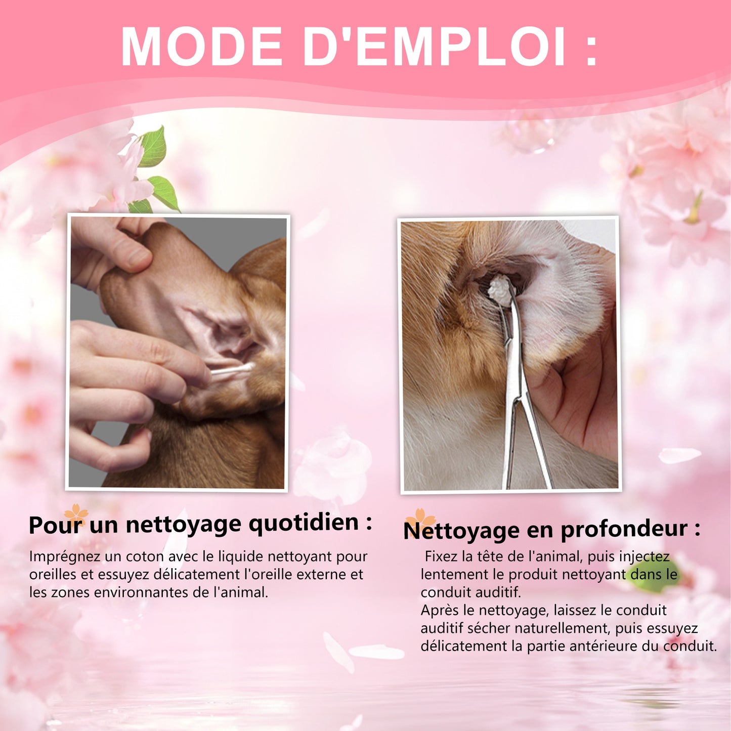 Soins THE ANIMAL ORGANICS Gouttes pour les oreilles de chien Fabriquées au Japon 100 ml
