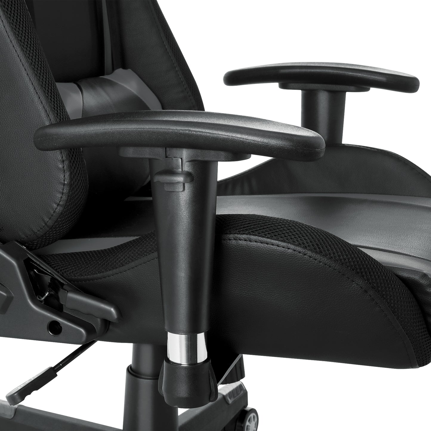 Gamingstoel met RGB LED-verlichting en ingebouwde speakers - Race-style bureaustoel in PU-leder