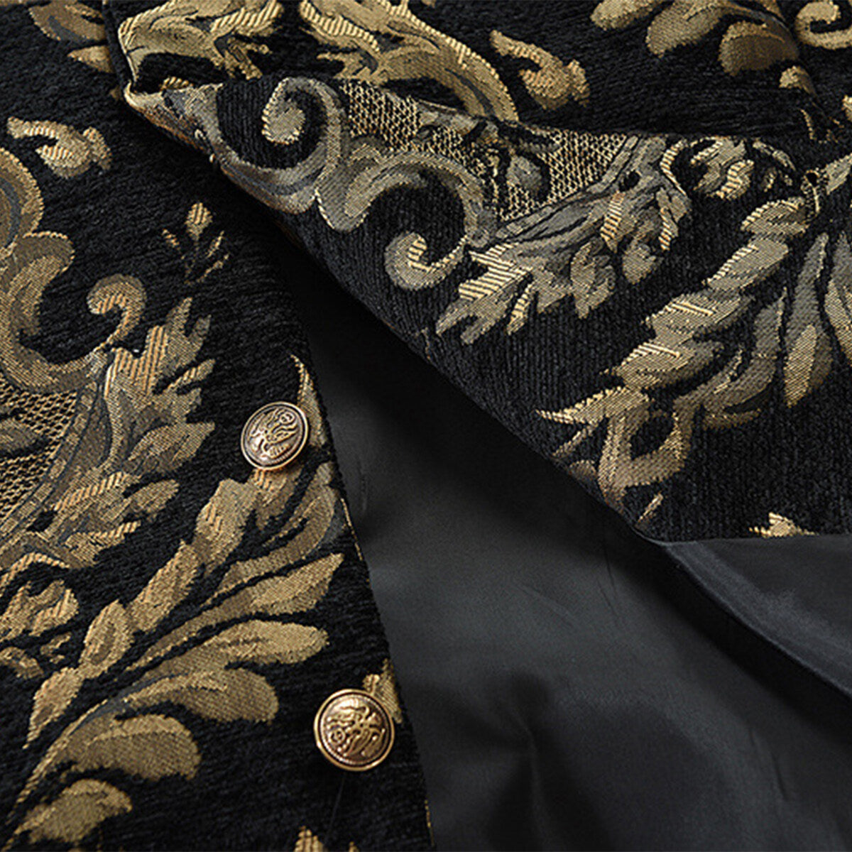 YFFUSHI Mens Elegant Jacquard Bronzing Slim Fit Suit Vest