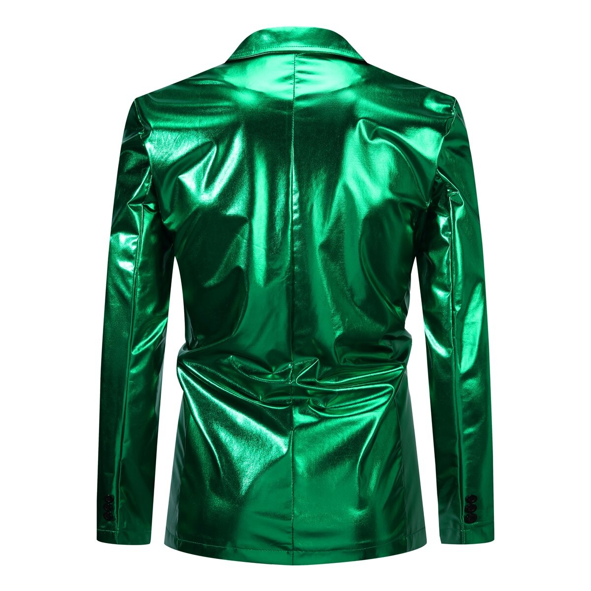 YOUTHUP Mens 2Pce Suit Glossy Shiny Tuxedo Waterproof Blazer and Pants