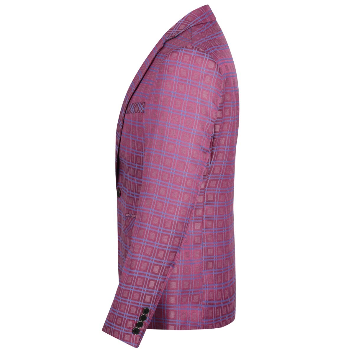 YFFUSHI Mens Check Blazer Slim Fit Plaid Suit Jacket 1 Button Formal Dress
