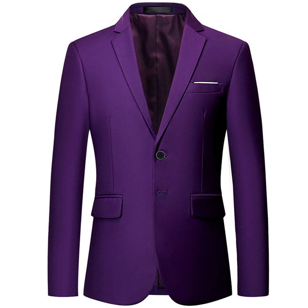 YFFUSHI Mens Slim Fit 2 Piece Suit Classic Business Wedding Suits Tuxedo Blazer Trousers